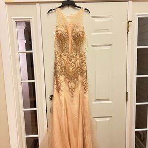 Elegant Peach Evening Gown
